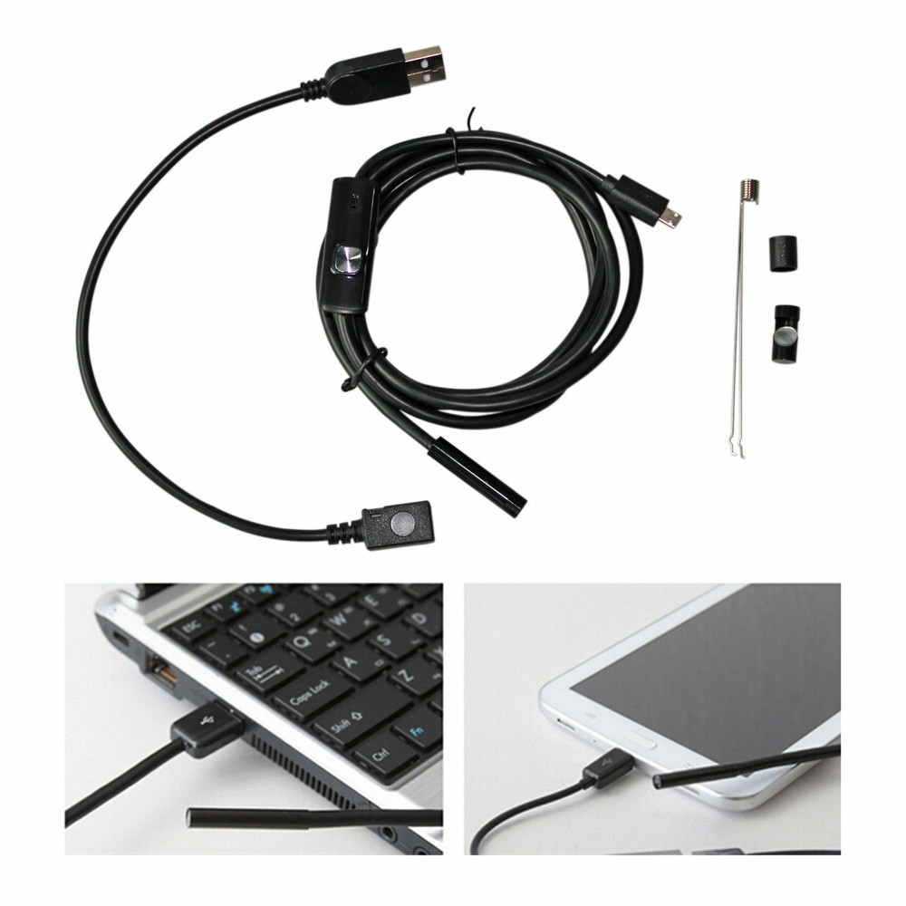 7mm Endoscope Camera Flexible IP67 Waterproof Micro USB Inspection Borescope Cam