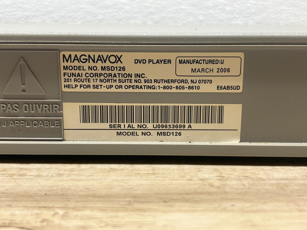 2006 Magnovox MSD126 DVD Player With Remote And Component Cables Tested Works