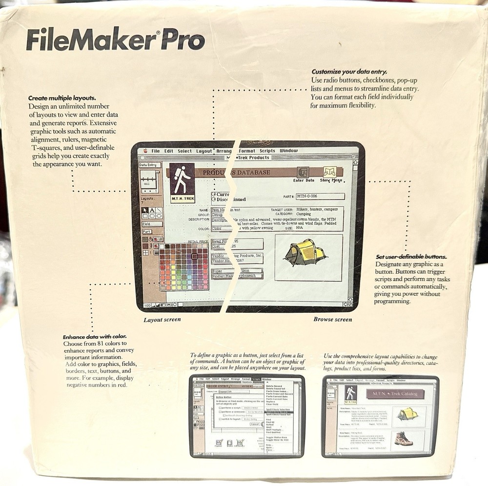 Vintage Claris FileMaker Pro for Macintosh Computer New