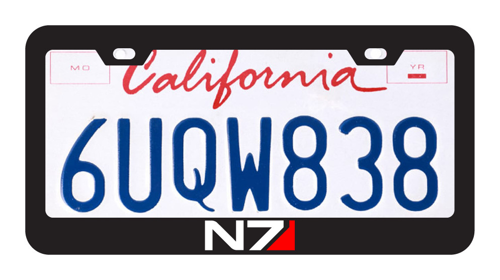 N7 Mass Effect Black Stainless Steel License Plate Frame