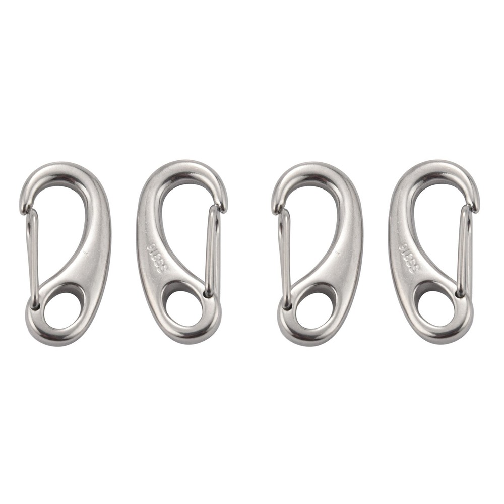 4PCS Boat Marine Stainless Steel Egg Shape Spring Snap Hook Clips 4423