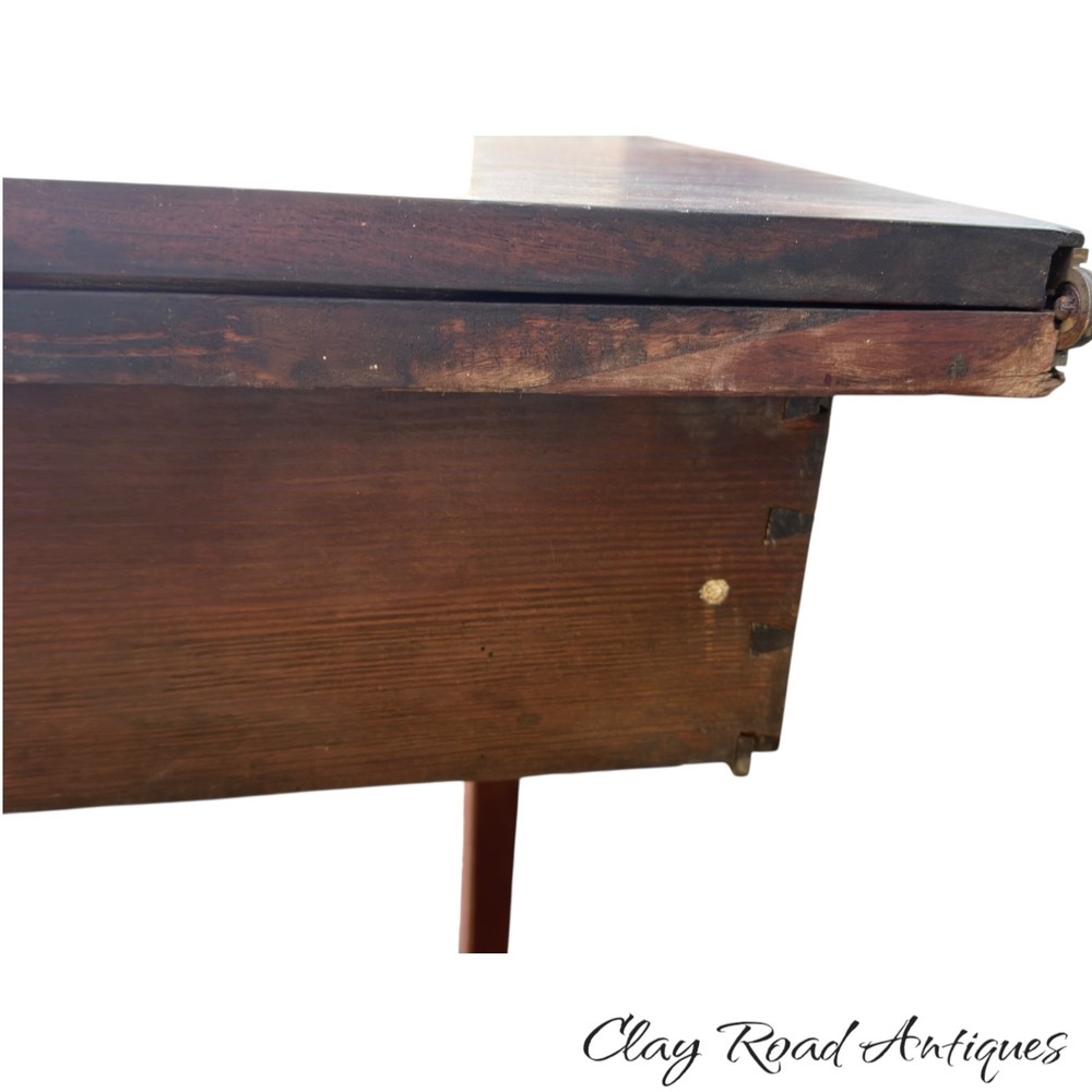Antique Chippendale console card game table mahogany 1780 figured old surface