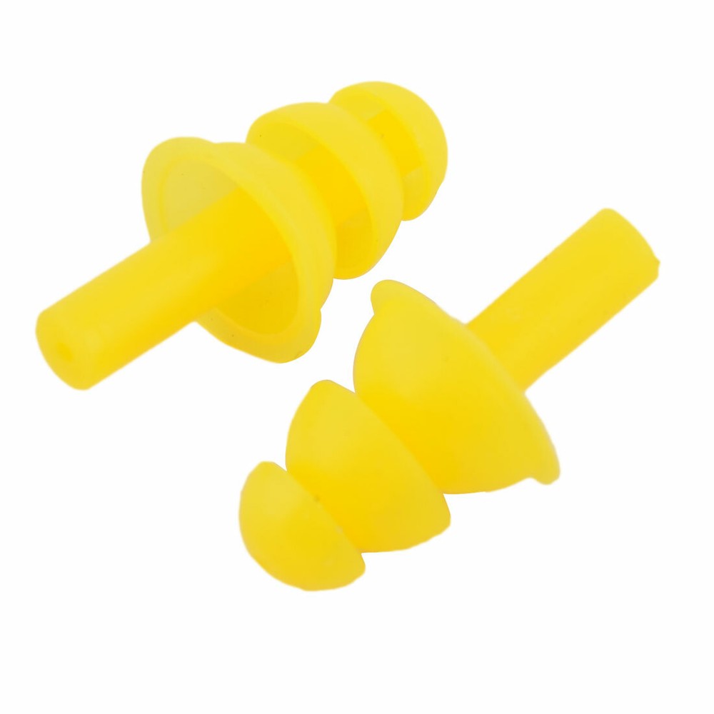 Swimming Silicone  Waterproof Ear Protector Earplug Orange Pair