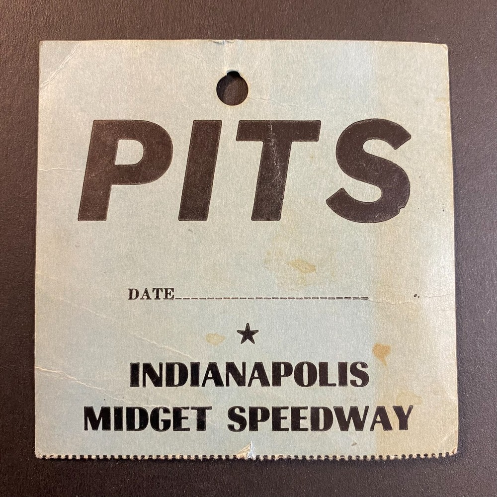 Indianapolis Midget Speedway (Opened 1946) Pit Pass Stub c1950's-60's