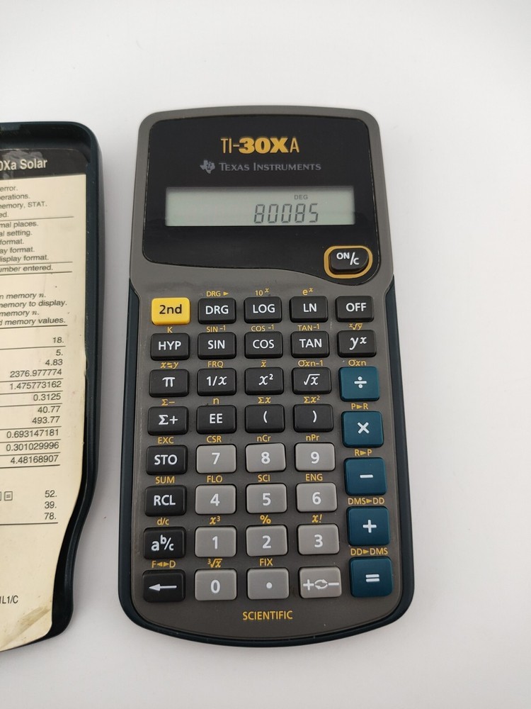 Texas Instruments TI-30XA Scientific Handheld Calculator With Case