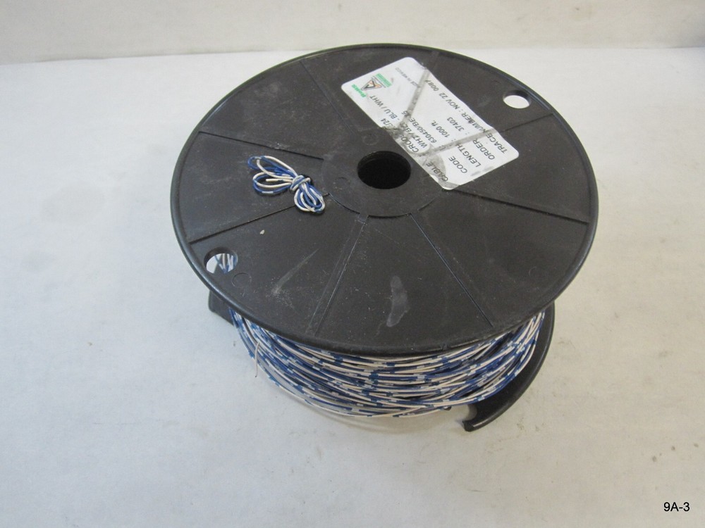 24AWG Solid Conductor Cross-Connect Wire Blue/White 3 Rolls 2000'~