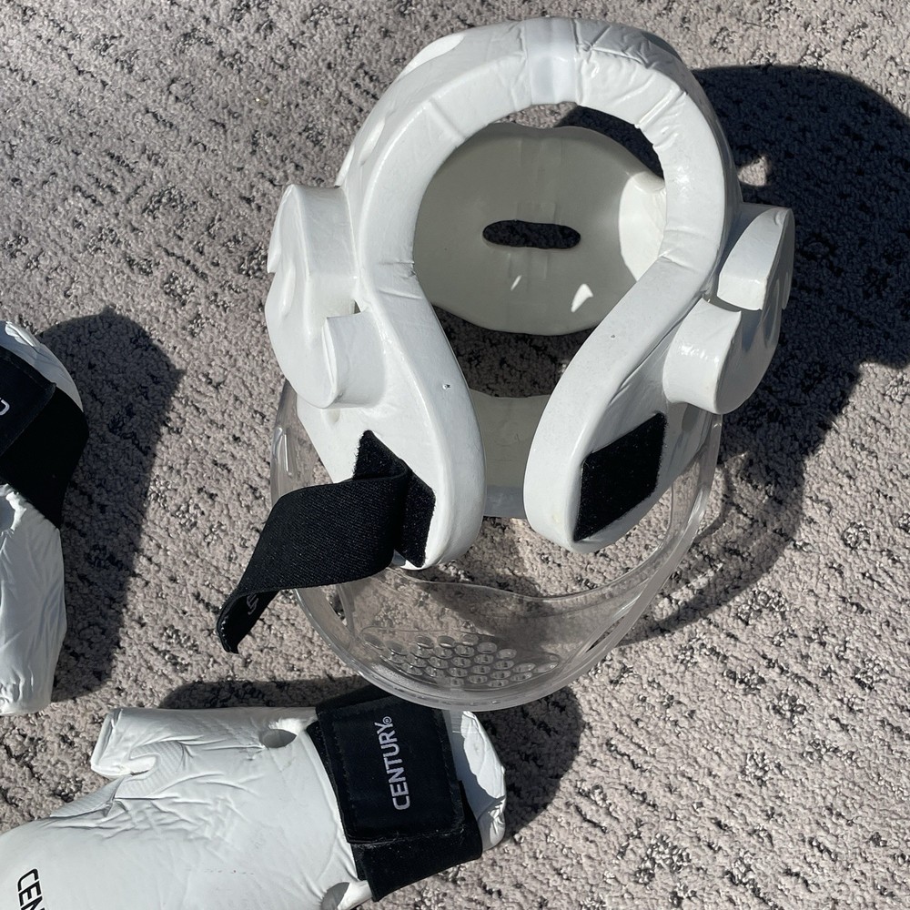 White Youth 3/4 Sparring Gear Complete Set Great Condition With Netted Bag