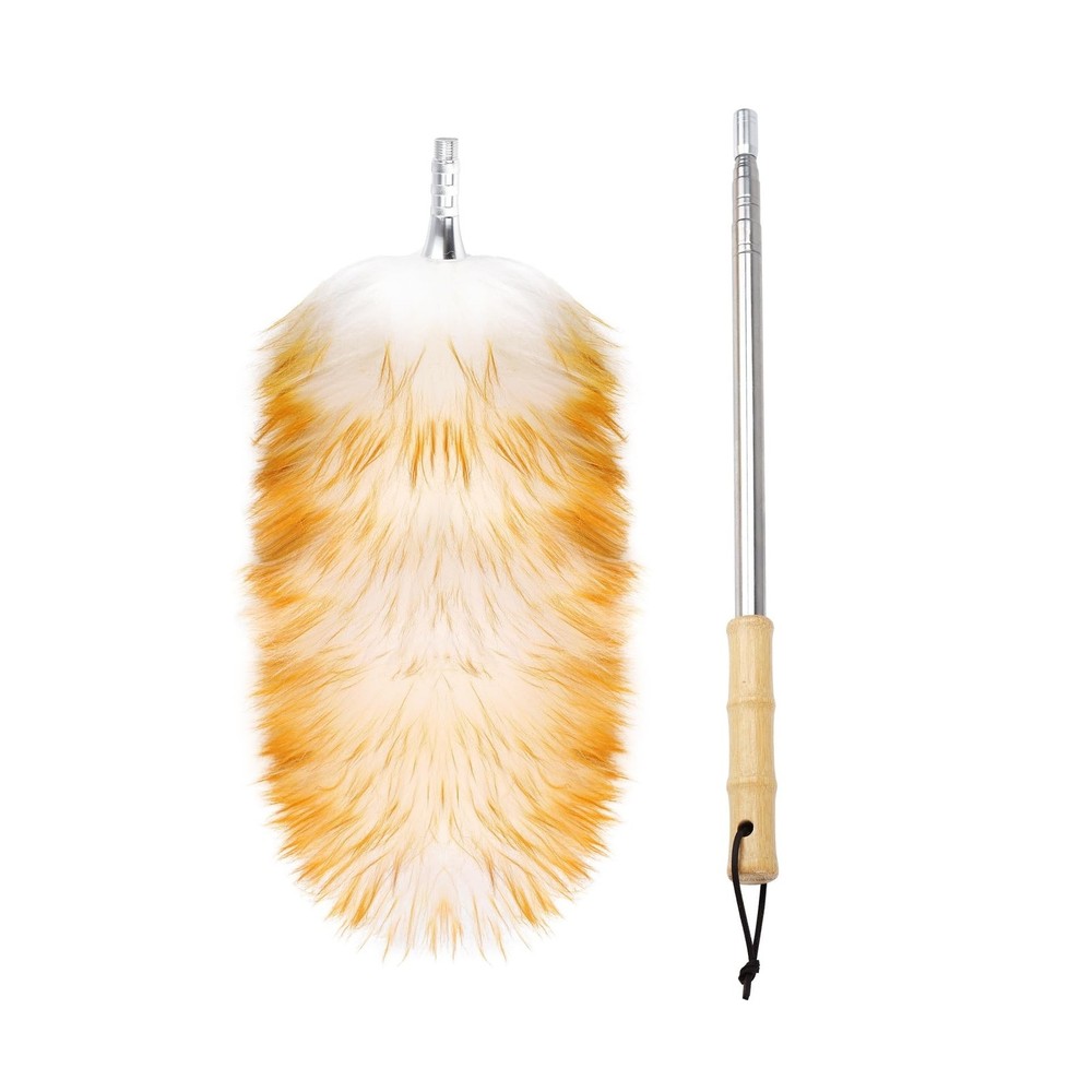 Feathers Duster,Long Telescoping Lambswool Dusters with Stainless S... Fast Ship