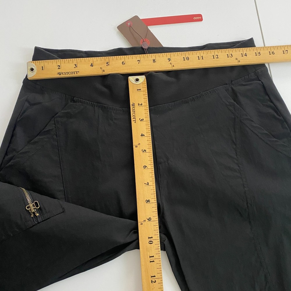 XCVI Malanda Ankle Pants Womens Medium Black Pull On Zip Pocket Mid Rise