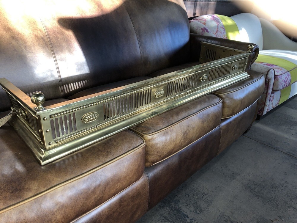 Polished Brass Regency Style Fireplace Fender