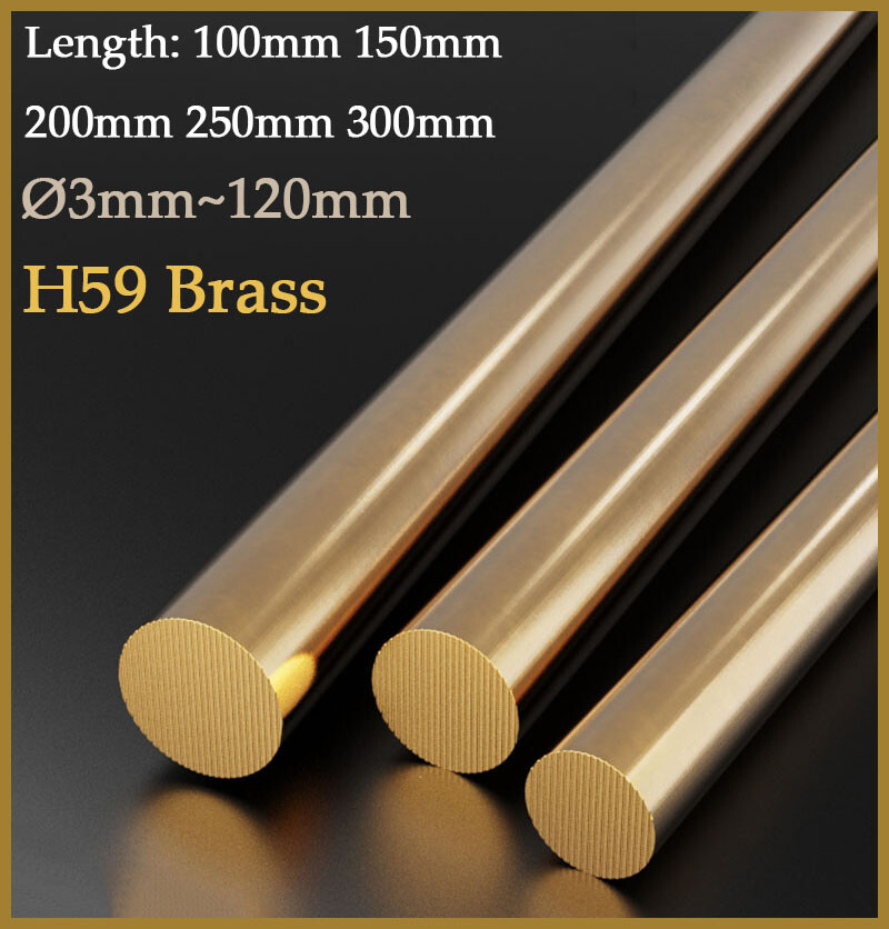 H59 Brass Round Solid Bar Rod Metal Modelmaking Multi-Size Options Ø3mm~Ø120mm