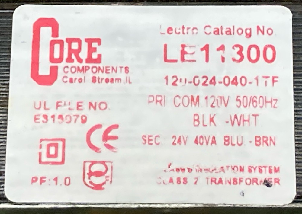 CORE COMPONENTS LE11300 GENERAL PURPOSE TRANSFORMER