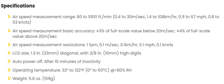 General Tools DAF800 Mini Digital Airflow Meter - Compact Design, Accurate Readi