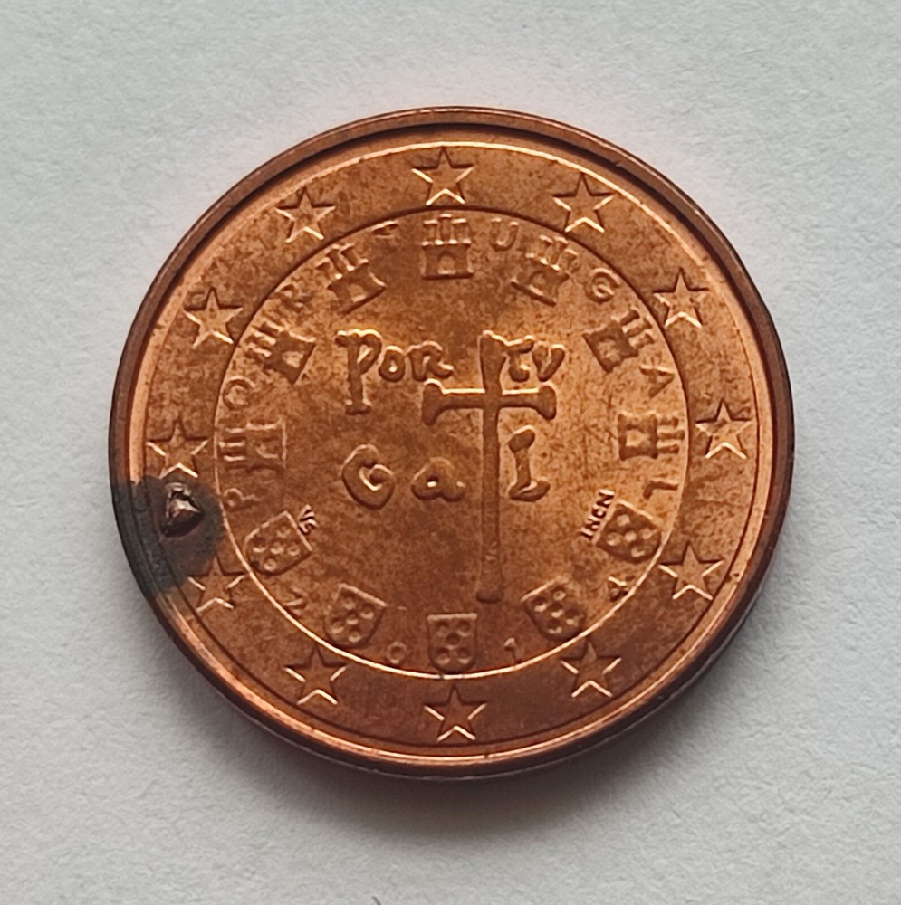 Coin Portugal 1 Cent Errors 2014