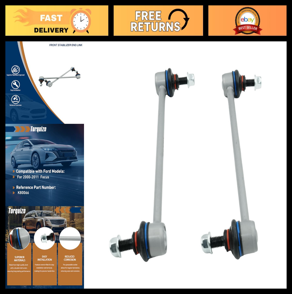 2Pcs Front Stabilizer Bar Link Sway Bar Links for Ford Focus 2000-2011 Replace#