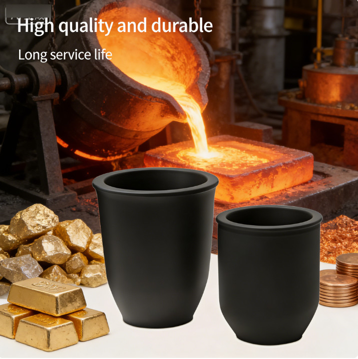 High Temp Silicon Carbide Graphite Crucible for Melting Gold Silver Copper