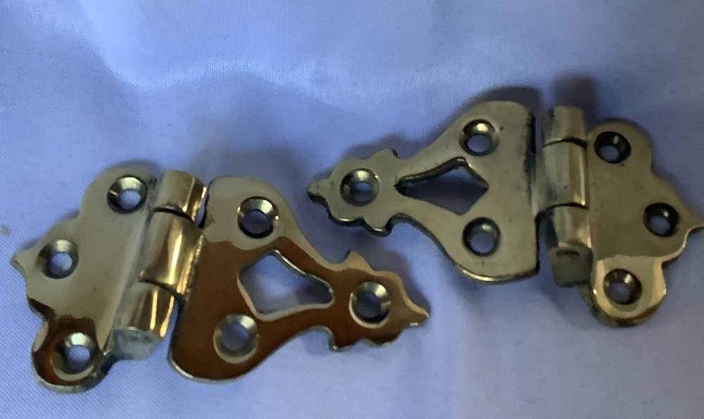 Pair Of Brass Ice Box Hinges
