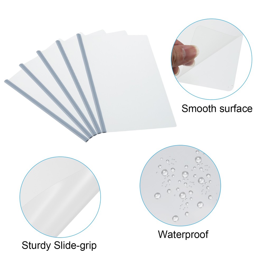 Report Covers with 8 mm Slide Grip Binding Bars, 5 Pcs 50 Sheets Capacity, Blue