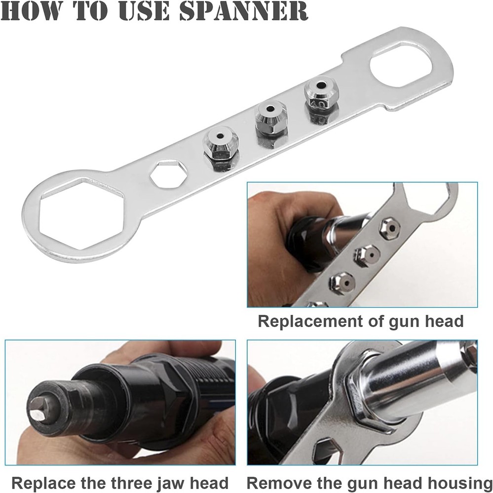 Pop Rivet Gun Tool Drill Attachment Power Kit Cordless...