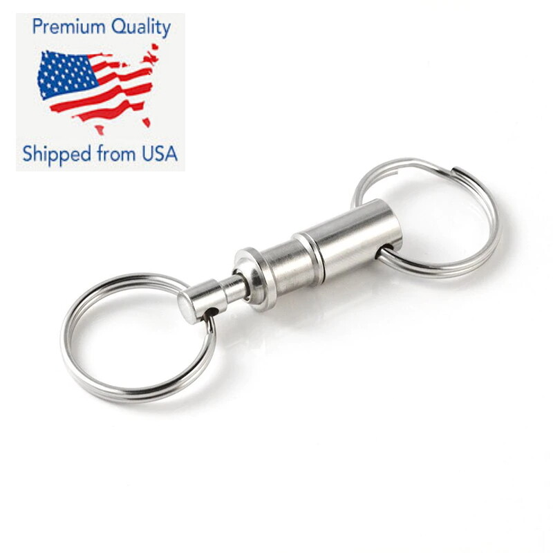 Quick Release Keychain Dual Detachable Pull Apart Key Ring