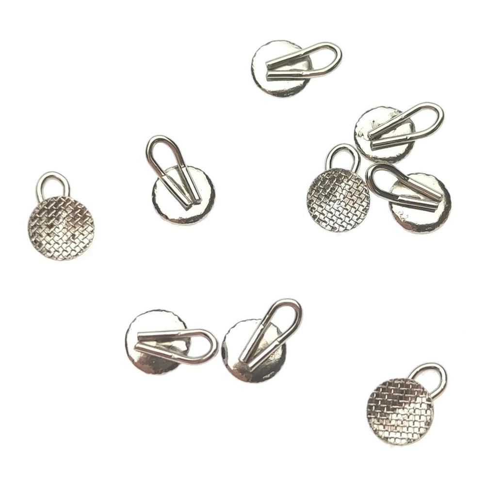 Dental Lingual Button Bondable Round/Rectangular Mesh Base Traction Hook Caplin