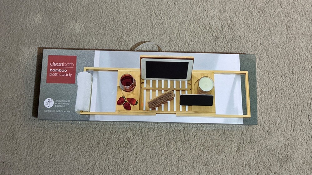 Bath Caddy. “Cleanbath” Bamboo Bath Caddy. Brand New! Unopened Box! Never Used!