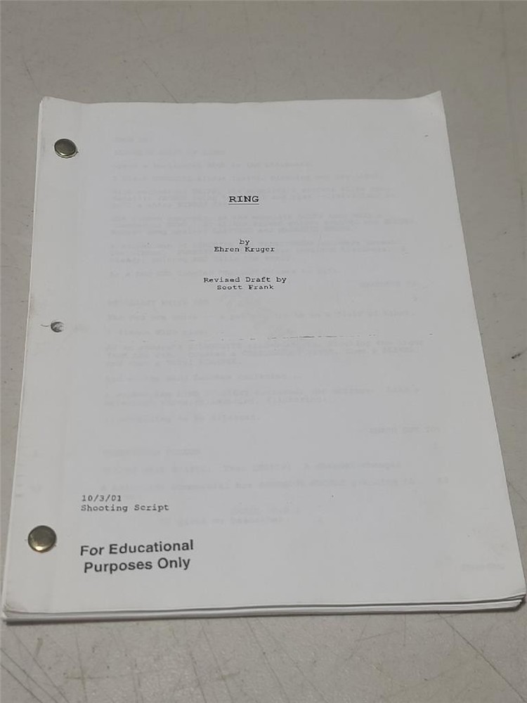 The Ring 10/3/2001 Shooting Screenplay Script by Ehren Kruger
