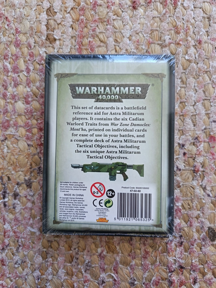 Warhammer 40K Cadia Datacards Pack Sealed 2015