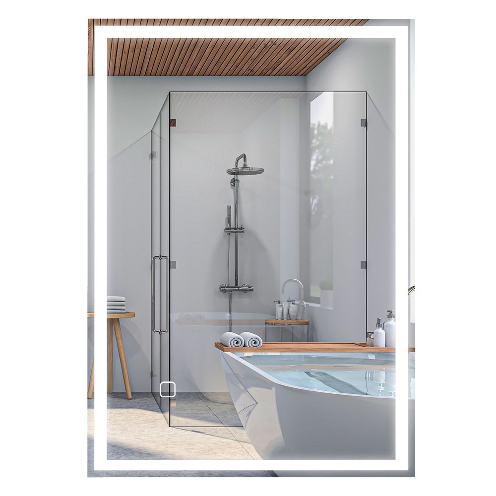 Dimmable Bathroom Mirror with LED Lights, 3 Colors & Memory Function