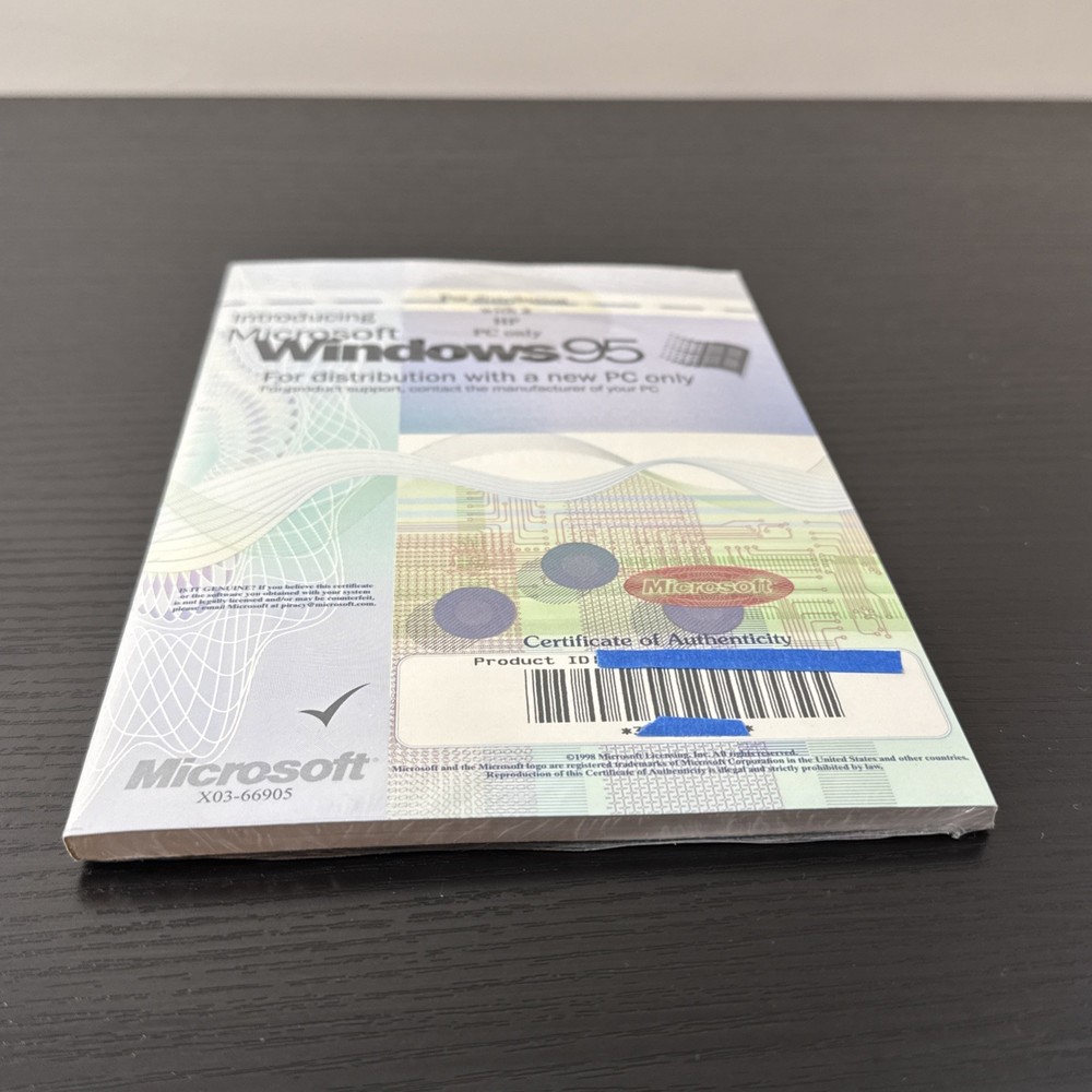 OEM Microsoft Windows 95 CD & Plus! USB Micron with Certificate of Authenticity