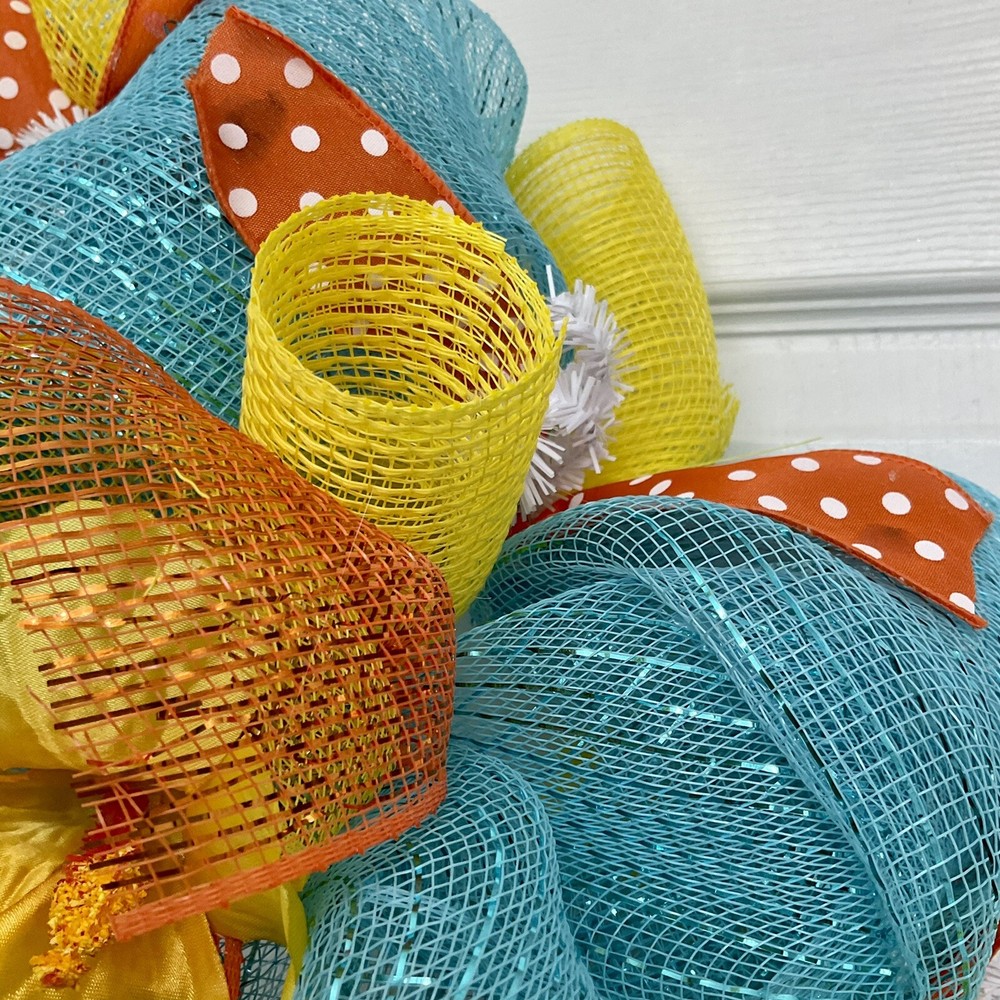 Summer Beach Arrow With Fish Handmade Deco Mesh Wreath