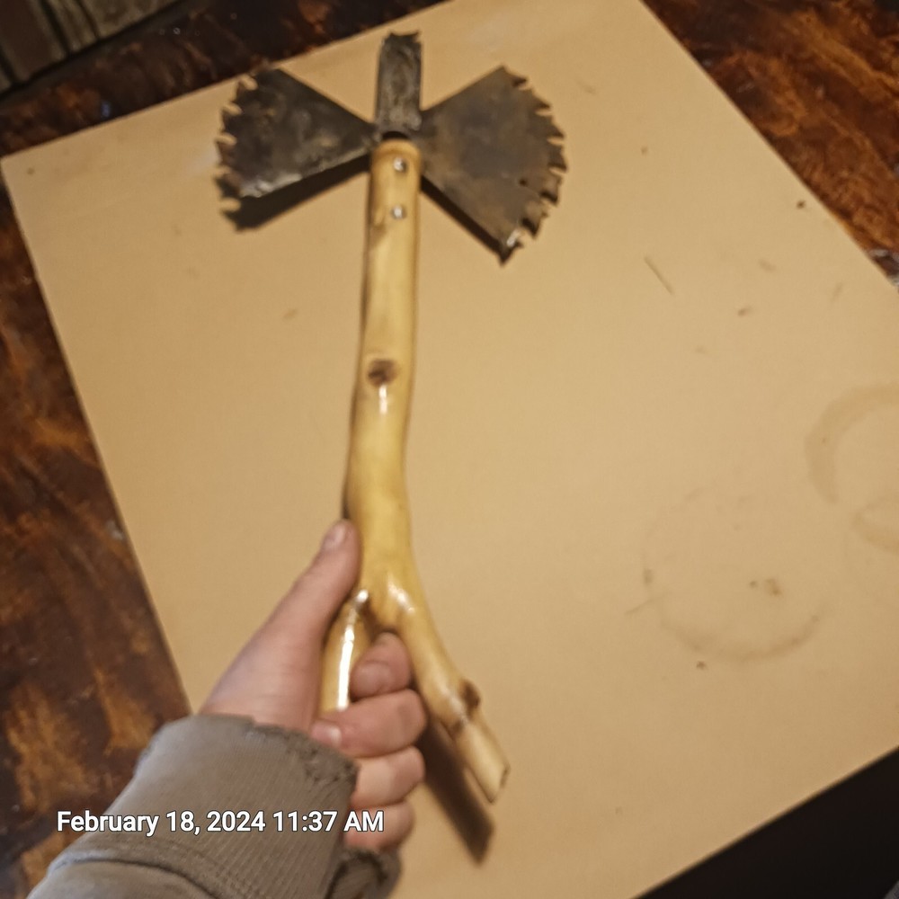 Tomahawk Battle Axe  Hatchet Walnut Handle 23 3/4 In. Long Blade 8 In. Wide