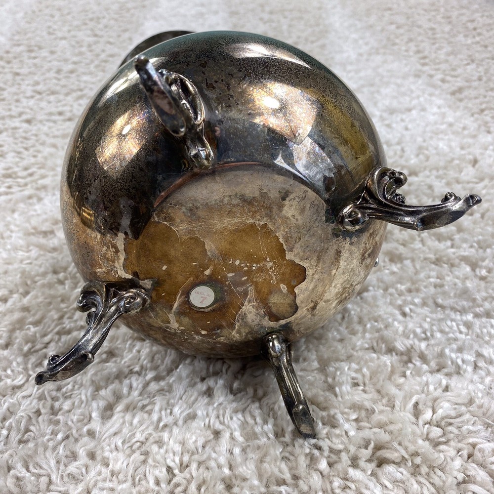 Vintage FB Rogers Silverplate Footed Water Pitcher 9 in