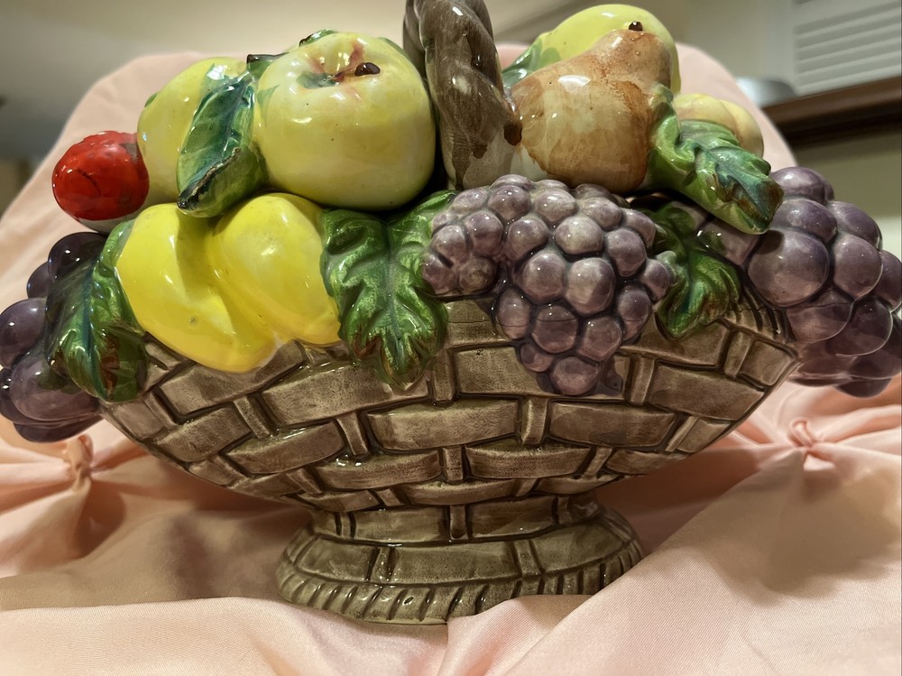 Vintage Ceramic Centerpiece Fruit Basket