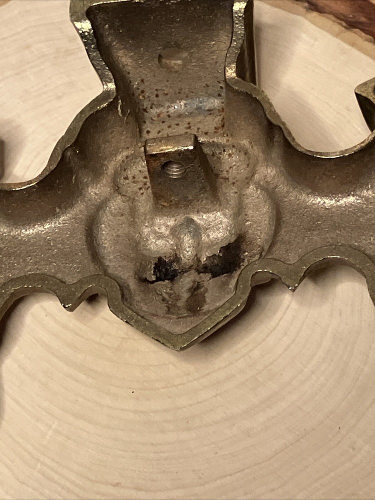 Vintage Brass LION'S HEAD ANDIRON / FIREDOG