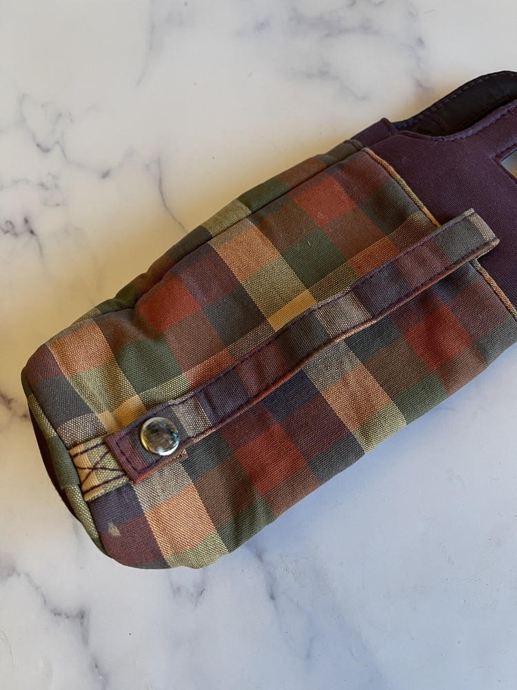 Longaberger Homestead Bottle Caddy Multicolor Plaid Canvas