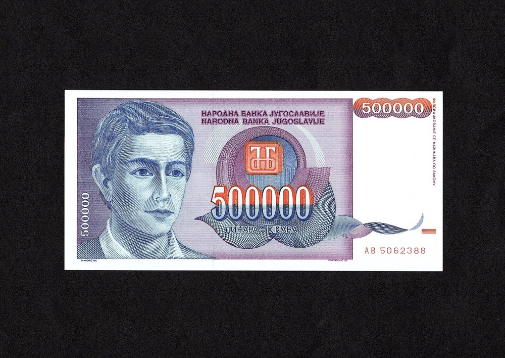 Yugoslavia 500,000 Dinara, 1993, P119
