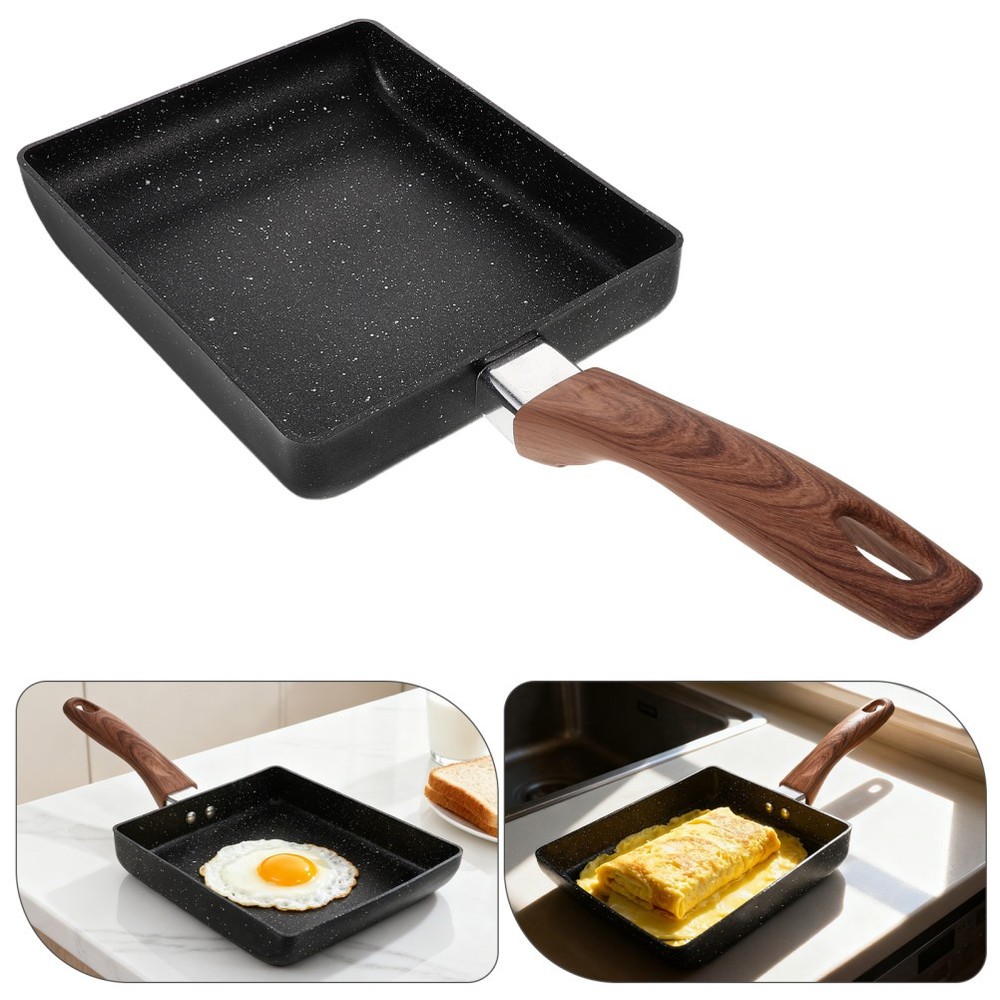 Aluminum Skillet Non-stick Copper Rectangular Frying Pan Nonstick Cookware