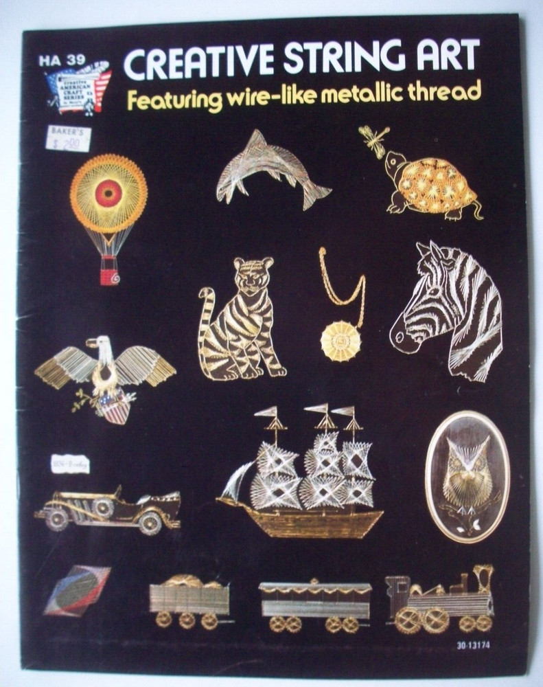 Creative String Art vintage 70's craft pattern owl train eagle animals ship car