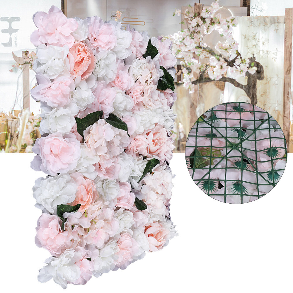 6pcs 60 x 40cm Artificial Rose Hydrangea Flower Wall Panel Wedding Venue Decor