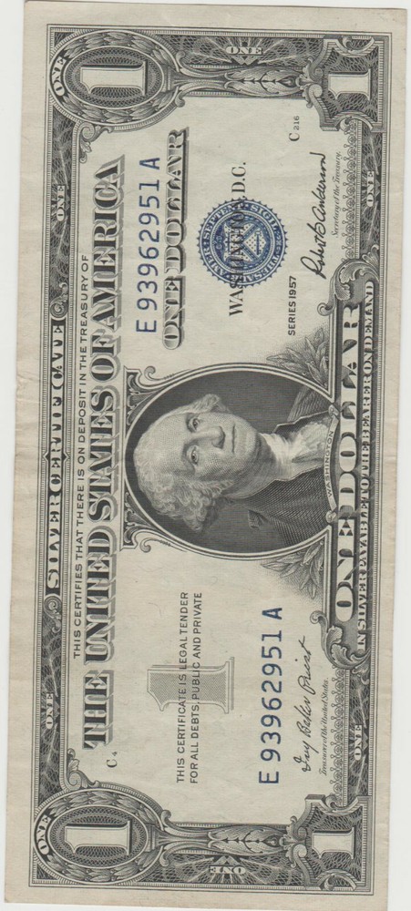 Lightly Circulated 1957 Silver Certificate