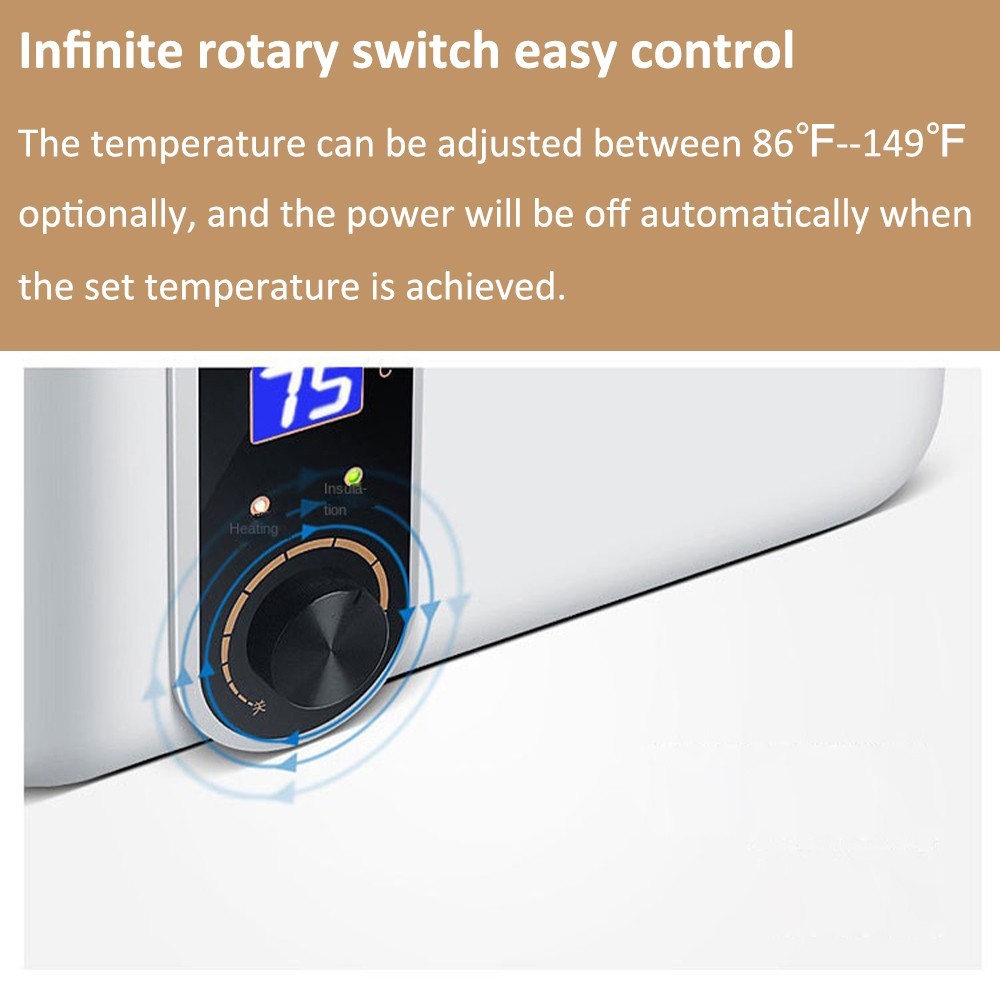 2 PCS Instant Digital Electric Water Heater Compact 2.6Gal Mini Storage Tank US