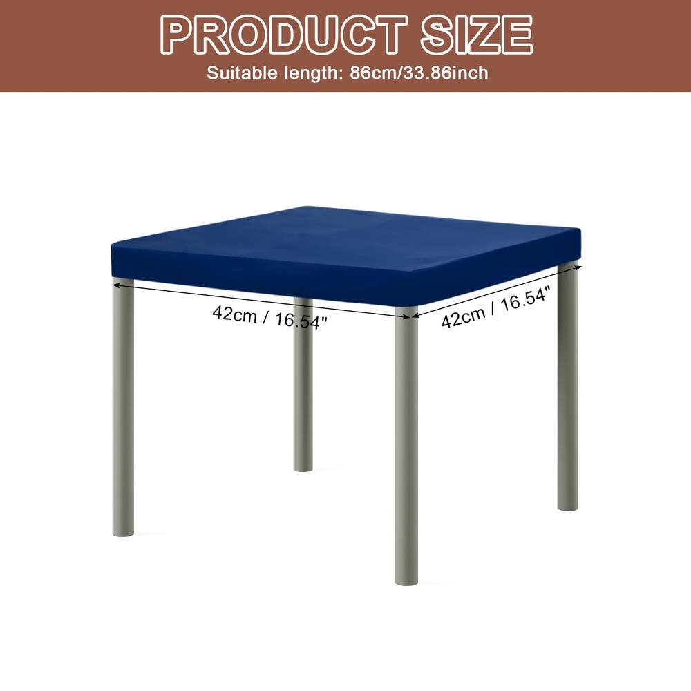 Picnic Table Cloth, 34"x34" Square Elastic Fitted Tablecloths, Blue