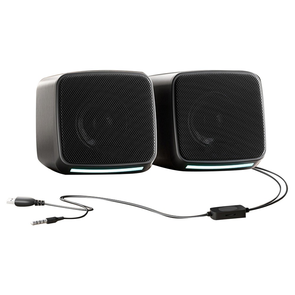 For Desktop PC 1 Pair Small Computer Speakers USB Powered with 3.5mm Audio