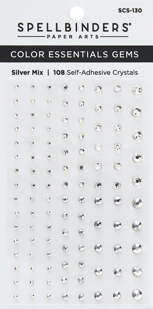 Spellbinders Color Essentials Gems 108/Pkg Silver Mix