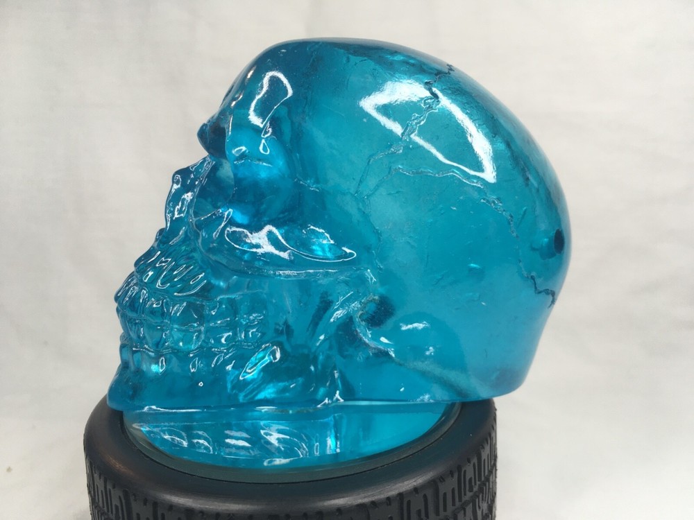 Blue Translucent Witching Hour Gazing 4" Acrylic Skull