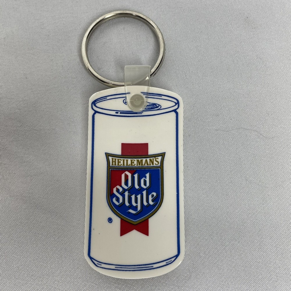Heileman's Old Style Beer Vintage Bendable Plastic Beer Can Shape Keychain