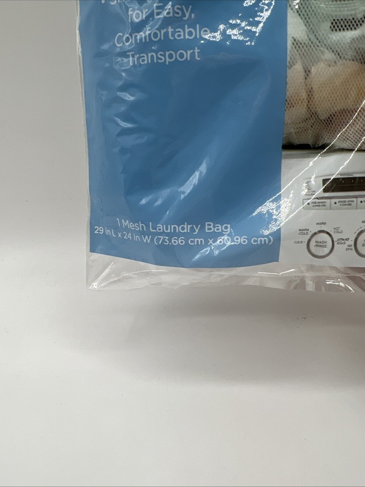 Mesh Laundry Bag Locking Drawstring Delicate Clothes 29x24 White 1 Pack