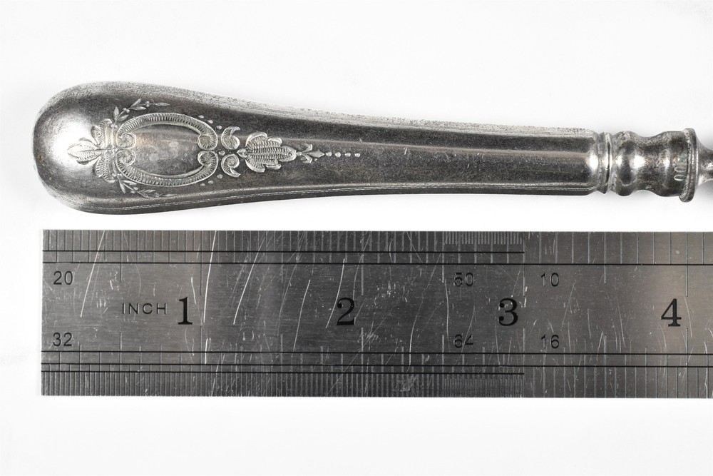 Antique 800 Silver Handled 2-Tine Fork
