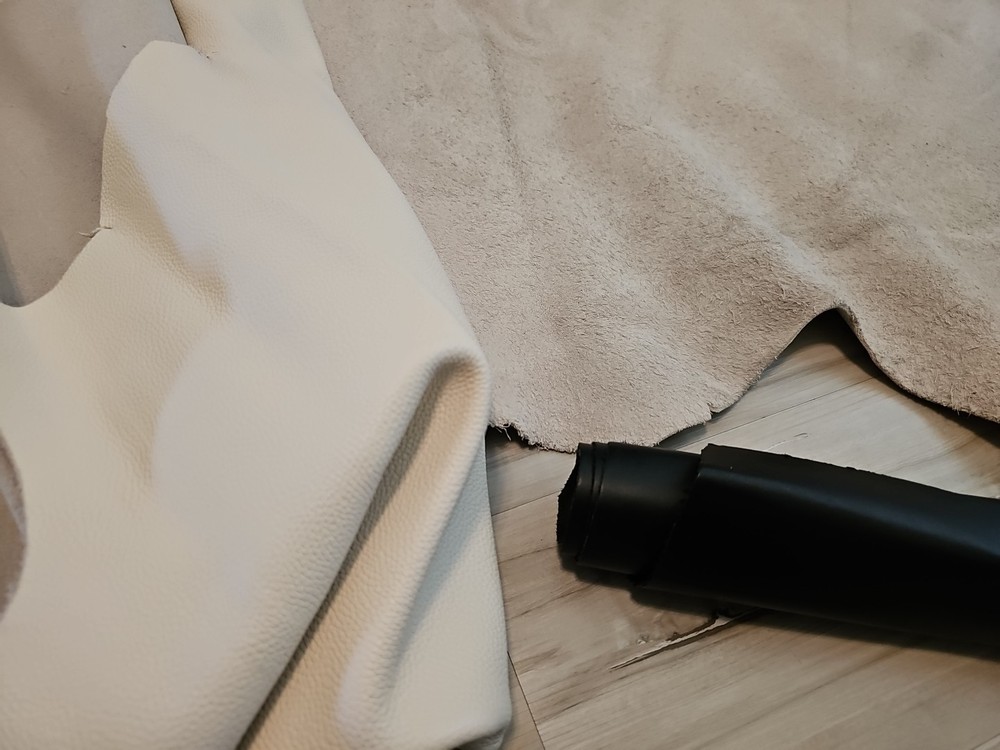 5-6oz THICK HEAVY IVORY WHITE LEATHER HIDE SIDE MATTE GRAIN MEDIUM SOFT 26+sqf